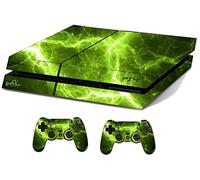 the grafix studio Green Electric Sticker/Skin Compatible With PS4 Playstation Console & Remote controller stickers, ps4sk18