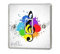 the grafix studio Music Notes & Paint Splats Light Switch Sticker Vinyl/Skin cover sw46