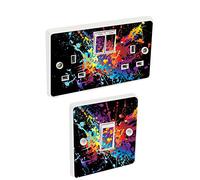 the grafix studio Paint Splats Light Switch & Double Socket Sticker Vinyl/Skin cover sosw27