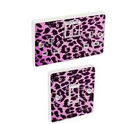 the grafix studio Pink Leopard Print Light Switch & Double Socket Sticker Vinyl/Skin cover sosw8