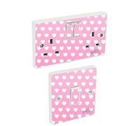 the grafix studio Pink Love Hearts Light Switch & Double Socket Sticker Vinyl/Skin cover sosw12