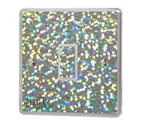 the grafix studio Silver Sequin Sparkle Light Switch Sticker Vinyl/Skin cover