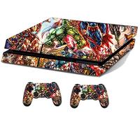 the grafix studio Superhero Sticker/Skin Compatible With PS4 Playstation Console & Remote controller stickers, ps4sk27