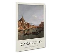 The Grand Canal in Venice Giovanni Canaletto Canvas Print | Gallery Wrapped 30mm Frame Wall Art | 30x20 inches | Ready to Hang | Contemporary Picture | Living Room Bedroom Lounge Office
