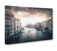 The Grand Canal in Venice Italy Canvas Print | Gallery Wrapped 30mm Frame Wall Art | 30x20 inches | Ready to Hang | Abstract Picture | Living Room Bedroom Lounge Office