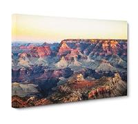 The Grand Canyon Arizona By Canvas Print | Gallery Wrapped 30mm Frame Wall Art | 20x14 inches | Ready to Hang | Modern Landscape Picture | Living Room Bedroom Lounge Office