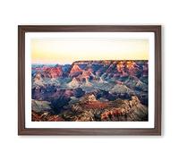 The Grand Canyon Arizona By Modern Art Framed Print | A3 Walnut Framed Wall Art | Ready to Hang | Modern Nature Picture | Living Room Bedroom Lounge Office