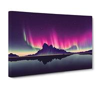The Grand Northern Lights Canvas Print | Gallery Wrapped 30mm Frame Wall Art | 30x20 inches | Ready to Hang | Contemporary Picture | Living Room Bedroom Lounge Office