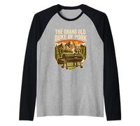 The Grand Old Duke of Pork Funny Barbecue Smoker Pun Raglan Baseball Tee