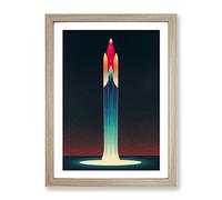 The Grand Spaceship Rocket Framed Print | A2 Oak Framed Wall Art | Ready to Hang | Modern Nature Picture | Living Room Bedroom Lounge Office