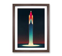 The Grand Spaceship Rocket Framed Print | A2 Walnut Framed Wall Art | Ready to Hang | Modern Nature Picture | Living Room Bedroom Lounge Office