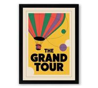 The Grand Tour Art Deco Framed Wall Art Print A3 (42×29.7cm) Black, Wall Decor for Living Room, Bedroom, Office & Home, Ready to Hang, Art Gift