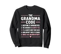 The Grandma Code Funny Grandparent House Rules Hugs Sweatshirt