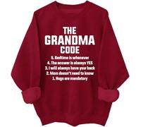 The Grandma Code Sweatshirt, The Grandma Code Shirt, Grandma Sweatshirts, Funny Grandma Gift Sweatshirt Claret