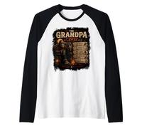 The Grandpa Code Funny Bigfoot Camping Humor Quote Raglan Baseball Tee