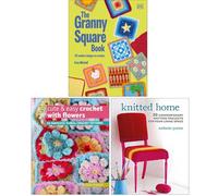 The Granny Square Book, Cute & Easy Crochet with Flowers & Knitted Home 3 Books Collection Set