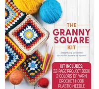 The Granny Square Kit: Everything You Need to Crochet Square by Square! Kit Includes: 32-page Project Book, 2 Colors of Yarn, Crochet Hook, Plastic Needle