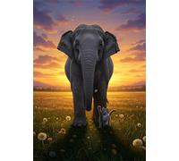 The Grasslands Jigsaw Puzzles for Adults 2000 Pieces, Adult jigsaw Puzzle 2000 pieces Elephants, Challenging Brainteaser with Alphabet Backing, Eco-friendly Dust-Free, Home Wall Decor Gift