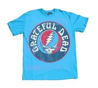 The Grateful Dead Steal Your Face Skull Logo Adult T-Shirt (Adult Large, Blue)