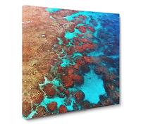The Great Barrier Reef Coral Canvas Print | Gallery Wrapped 30mm Frame Wall Art | 14x14 inches | Ready to Hang | Modern Picture | Living Room Bedroom Lounge Office