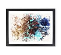The Great Barrier Reef Coral Watercolour Modern Framed Wall Art Print, Ready to Hang Picture for Living Room Bedroom Home Office Décor, Black A3 (46 x 34 cm)
