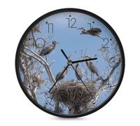 The Great Blue Heron Birds 10 Inch Wall Clock Round Black-style