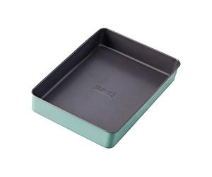 The Great British Bake Off Brownie Tin, for Flapjacks, Brownies & Other Tray Bakes, Non-Stick Sheet for Oven, Official GBBO Logo, Non Stick Carbon Steel, Duck Egg Blue, 30 x 20 x 5cm