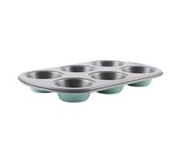 The Great British Bake Off Muffin Tray, Yorkshire Pudding Tin for Baking | 6 Cup Cupcake Tin, 3cm Deep, Official GBBO Logo, Non Stick Coated Carbon Steel, Duck Egg Blue, 29cm x 18cm x 3cm