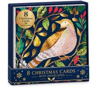 The Great British Card Company Christmas Boxed Cards - Luxury Festive Bird & Winter Foliage Design - Elegant Seasonal Greeting Cards with Envelopes