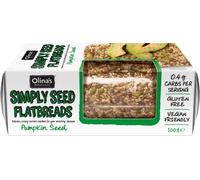 The Great British Confectionery Company OLINA'S BAKEHOUSE Gluten Free Seeded Flatbreads - Pumpkin Seed 100g - 5 Pack