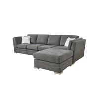 The Great British Sofa Company Charlotte 4 Seater Dark Grey Sofa With Footstool
