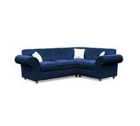 The Great British Sofa Company Windsor Midnight Small Corner Sofa - Brown Feet