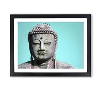 The Great Buddha Of Kamakura In Japan Modern Art Framed Print | A3 Black Framed Wall Art | Ready to Hang | Modern Religious Picture | Living Room Bedroom Lounge Office