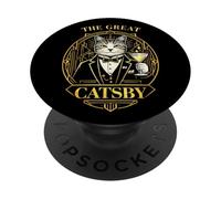 The Great Catsby Funny Cat Lovers Parody PopSockets Adhesive PopGrip