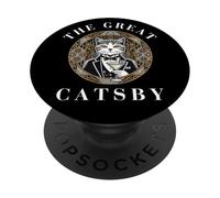 The Great Catsby Funny Cat Lovers PopSockets Adhesive PopGrip