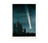 The Great Comet Of 1881 by E.L Trouvelot Vintage Space Poster, Retro Astronomy Illustration Print, Planet Nasa Wall Art Universe Moon Eclipse Office Home Decor, A2 (Print Only) - 59.4x42cm