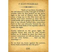 The Great Gatsby Art Prints by F Scott Fitzgerald - Last Page Classic Novels Literary Print Office Wall Decor | Motivational Great Gatsby Gifts Inspirational Wall Art (8.3 x 11.7 (A4), Vintage)