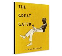 The Great Gatsby - Book Cover - Wall Art - Wrapped Framed Canvas Wall Art (A4 [30cm x 20cm])