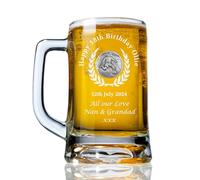 The Great Gifts Company Football Feature Men's Personalised Engraved 18th Birthday Footballer Pint Glass Tankard Gift for a Man