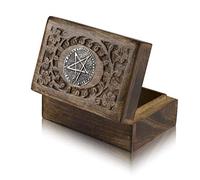 The Great Indian Bazaar Handmade Decorative Wooden Jewellery Keepsake Treasure BoxJewellery Organizer Treasure Chest Trinket Holder Watch Lock Box 6 x 4 Inch Home Decor