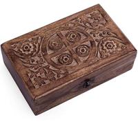 The Great Indian Bazaar Rustic Brown Mango Wood Decorative Jewelry Box & Organizer - 20x12 cms