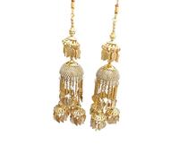 The Great Indian Store Bridal Kalire Wedding Kaleera Golden Hanging Punjabi Chura Accessory Leaf Tassel Long Ethnic Jewellery for Bride (golden, wedding, design 1)