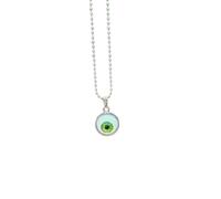 The Great Indian Store Evil Eye Pendant Necklace Locket with White Ball Chain Neck Pendant for Men, women Pack of 1
