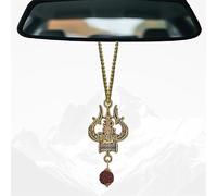 The Great Indian Store Metal Shiva Trishul Car Hanging Accessories, Maha dev Hanging Ornament Idol for Car, Good Luck/Gifting Pack of 2 (2, Shiva Trishul)