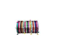 The Great Indian Store Multicolor Metal Bangles and rope style silver kade with multi moti (set of 40 pieces), One Size, Metal, no gemstone