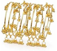 The Great Indian Store Traditional Kashmiri Ghungroo Latkan Bangles for Women (Set of 8 Pcs), One Size, Metal, no gemstone