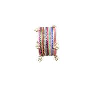 The Great Indian Store Traditional Kashmiri Ghungroo Metal Bangles/Churi Set Multicolour Bangles Set for Women (Set of 16), One Size, Metal, no gemstone