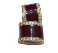 The Great Indian Store Women's Beautiful Designer Punjabi Bridal Chuda Bangle Set for Wedding, 2.6, Plastic, no gemstone
