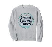 The Great Lake Times: Coastal Nostalgia Sweatshirt, Adult Unisex, Heather Grey, XXL