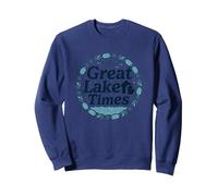 The Great Lake Times: Coastal Nostalgia Sweatshirt, Adult Unisex, Navy, M